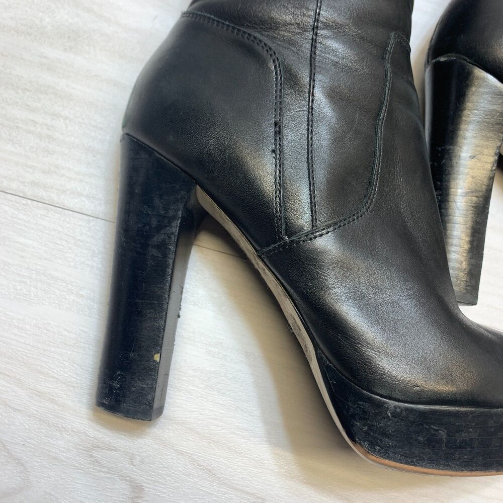 Michael Kors Lesly High-Heel Platform Tall Boots Women's Size 10M Black Leather - Picture 3 of 16